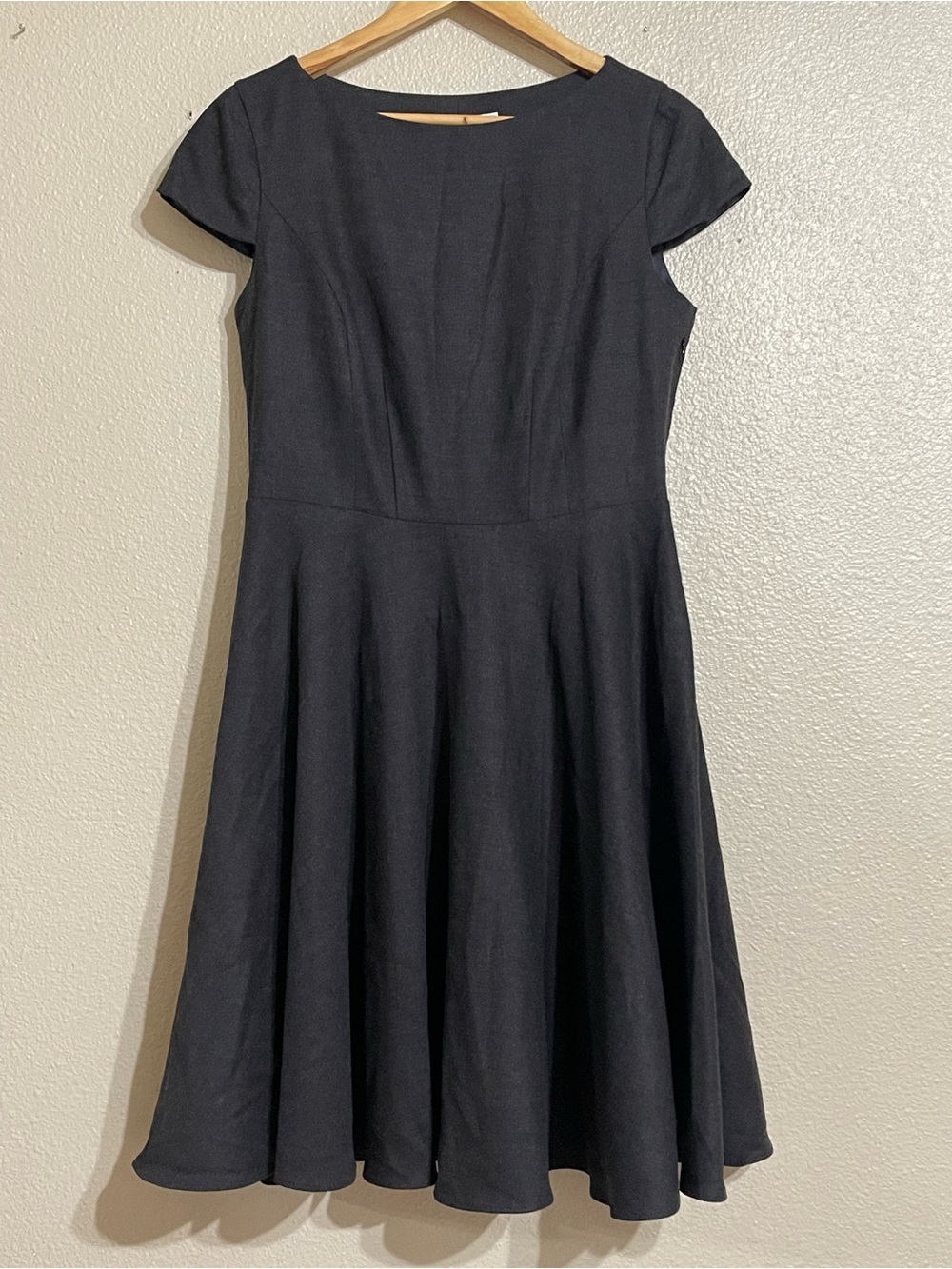 Boden Finsbury Wool Blend Fit and Flare Cap Sleeve Dress